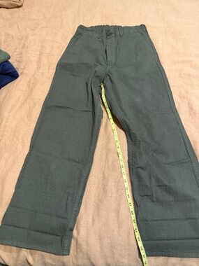 OrSlow Wide Fit French Work Pant, Army Green, Medium (Size 2)